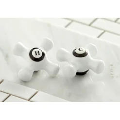 Sale Restoration Two Handles 3-Hole Wall Mount Roman Tub Faucet Tub Faucets