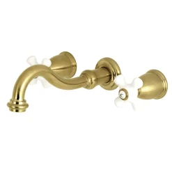 Sale Restoration Two Handles 3-Hole Wall Mount Roman Tub Faucet Tub Faucets