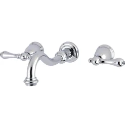 Clearance Restoration Two-Handle 3-Hole Wall Mount Roman Tub Faucet Tub Faucets