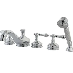 New Restoration Three Handle Roman Tub Filler with Hand Shower Tub Faucets