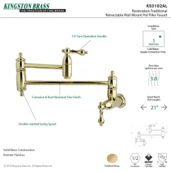 New Restoration Wall Mount Pot Filler Kitchen Faucet Wall Mounted Kitchen Faucets|Single Hole