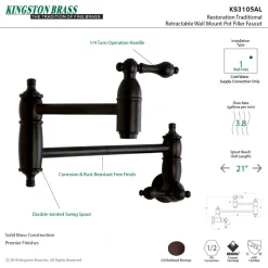 New Restoration Wall Mount Pot Filler Kitchen Faucet Wall Mounted Kitchen Faucets|Single Hole