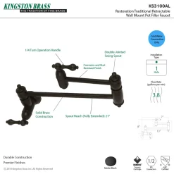 New Restoration Wall Mount Pot Filler Kitchen Faucet Wall Mounted Kitchen Faucets|Single Hole