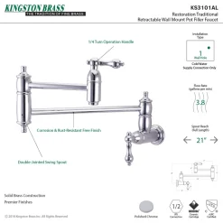 New Restoration Wall Mount Pot Filler Kitchen Faucet Wall Mounted Kitchen Faucets|Single Hole
