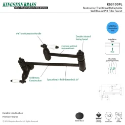 Clearance Restoration Wall Mount Single Hole Pot Filler Kitchen Faucet Wall Mounted Kitchen Faucets|Single Hole