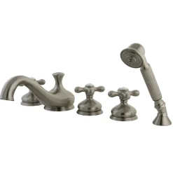 Outlet Roman 5-Hole Tub Filler with Hand Shower Tub & Shower Sets|Tub Faucets