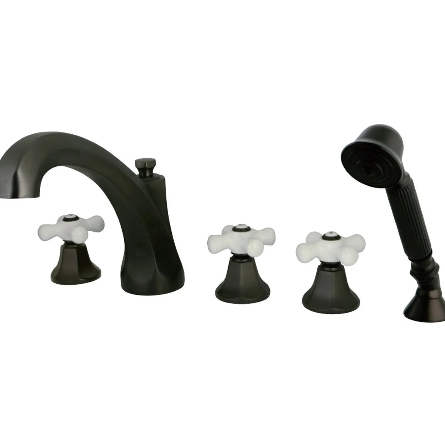 Roman KS432X5PX-P 3-Cross Handles Tub Faucet with Hand Shower Tub Faucets