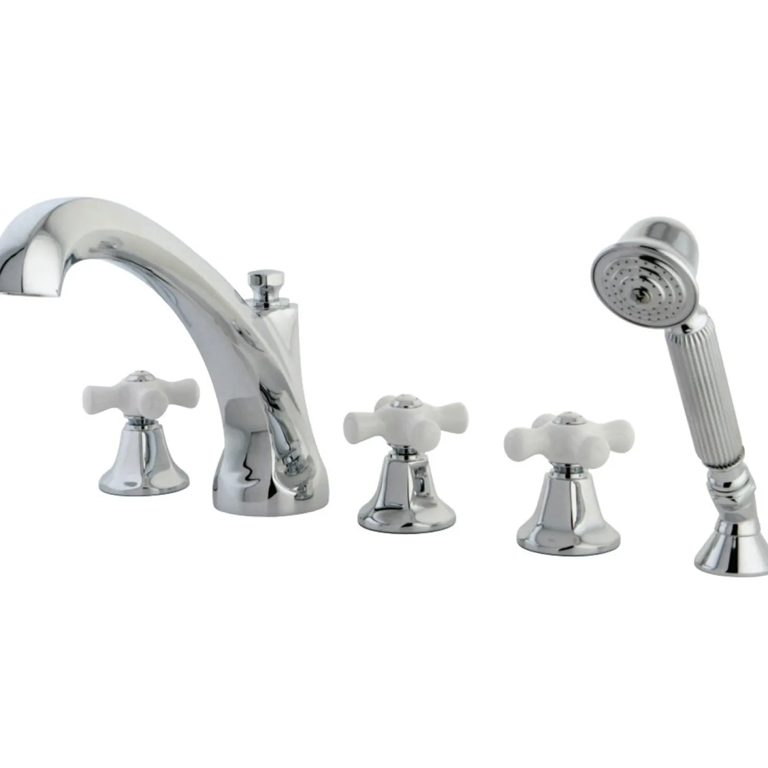 Roman KS432X5PX-P 3-Cross Handles Tub Faucet with Hand Shower Tub Faucets