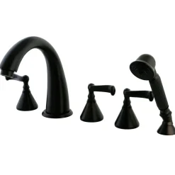 Best Roman 3-Lever Handles Tub Faucet with Hand Shower Tub Faucets