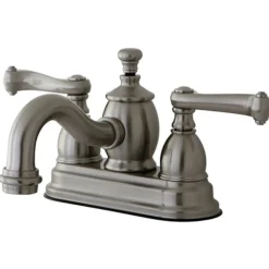 Online Royale 4" Centerset Lavatory Faucet with Metal Lever Handle and Heritage Spout 4" Center Set