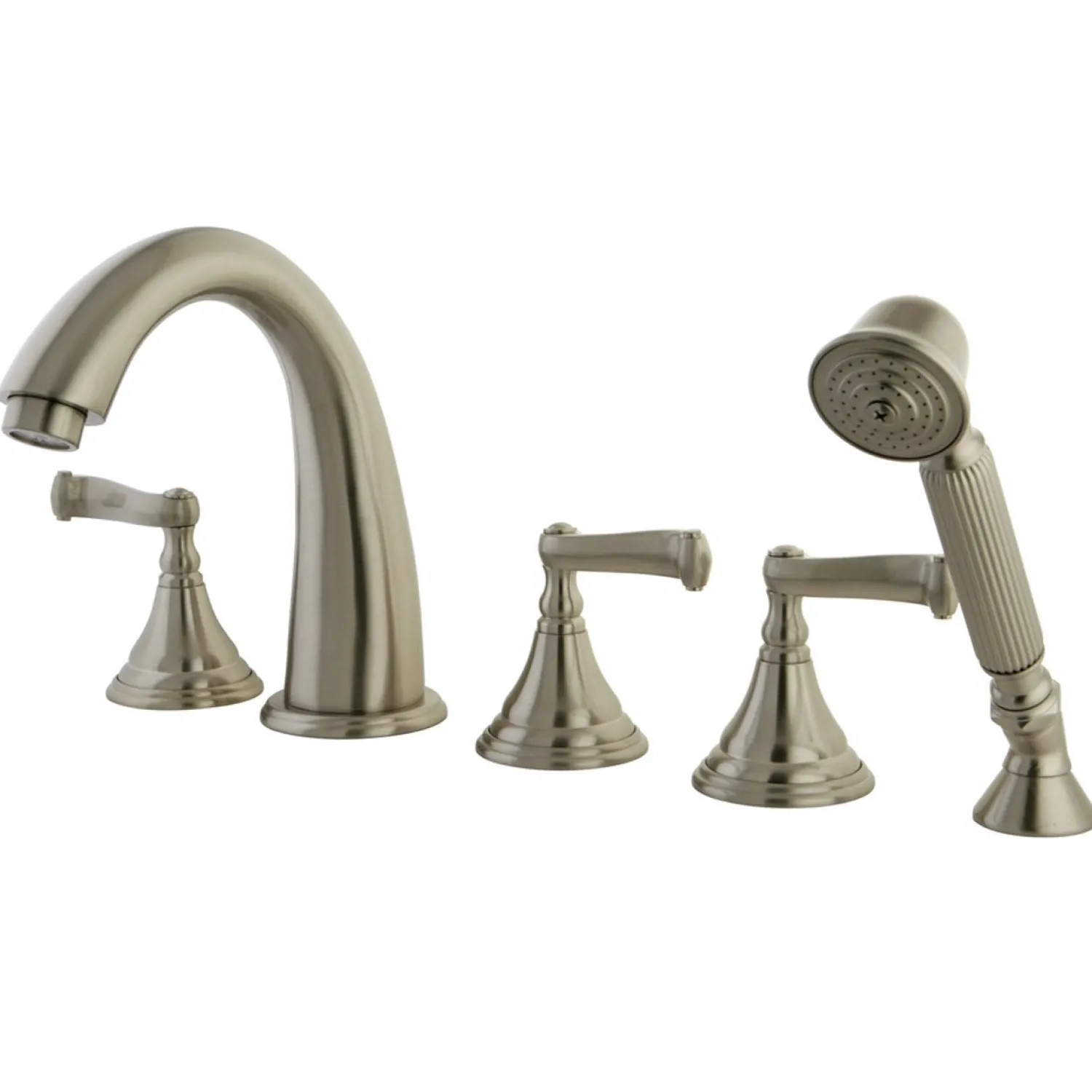 Hot Royale Roman Tub Filler with Hand Shower in Satin Nickel Tub Faucets