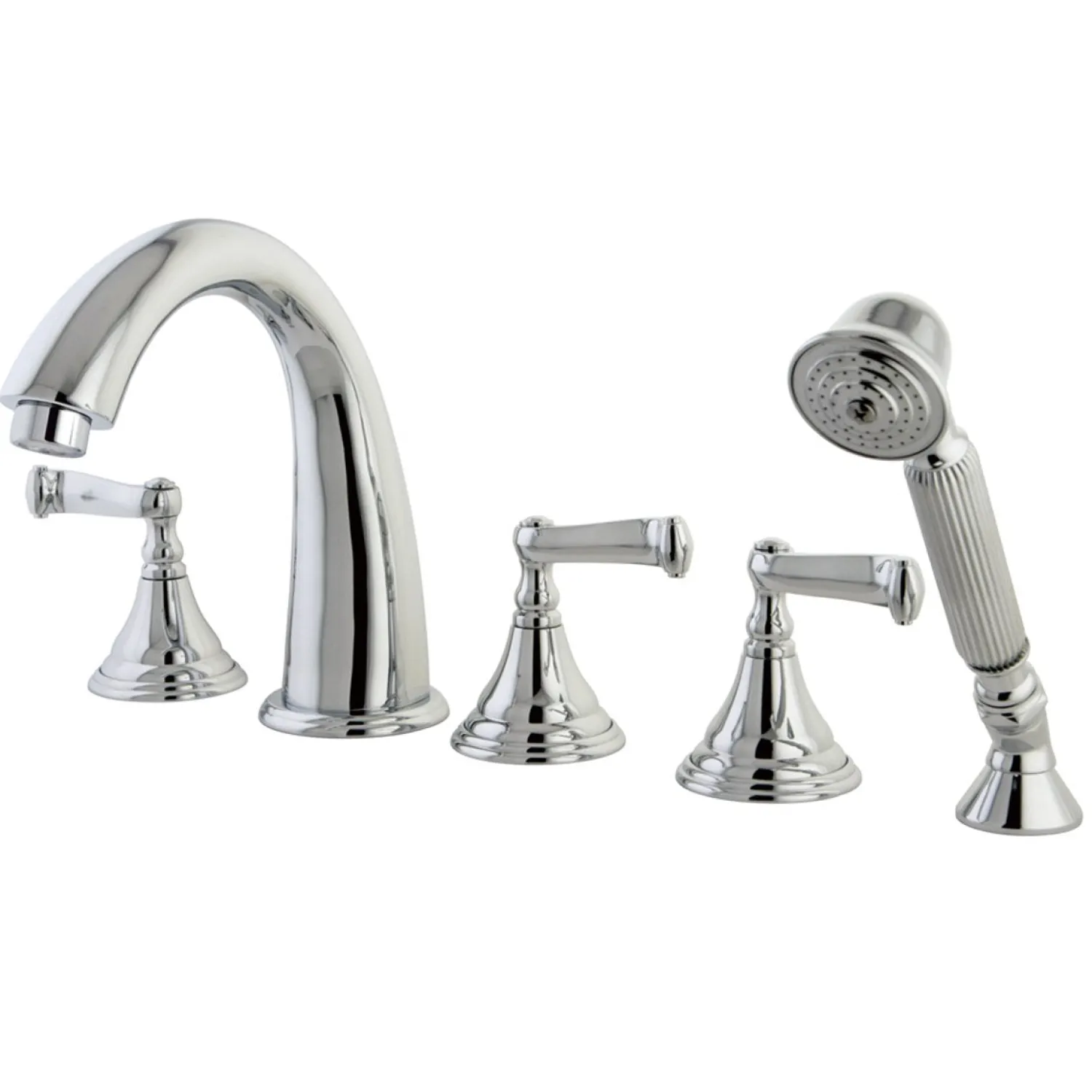 Clearance Royale Roman Tub Filler with Hand Shower in Polished Chrome Tub Faucets
