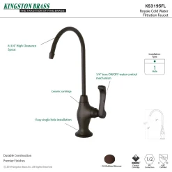 Outlet Royale Single Handle Water Filtration Faucet Single Hole