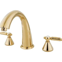 Clearance Royale Solid Brass Three Hole Two Handle Roman Tub Filler Tub Faucets