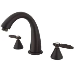 Clearance Royale Solid Brass Three Hole Two Handle Roman Tub Filler Tub Faucets