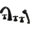 Online Royale Three Handle Oil Rubbed Bronze Roman Tub Filler with Hand Shower Tub Faucets