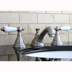 Outlet Royale Three Hole Two Handle 8" to 16" Widespread Lavatory Faucet with Brass Pop-up 8" Widespread