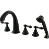 Hot Royale Three Handle Roman Tub Filler with Hand Shower in Oil Rubbed Bronze Tub Faucets