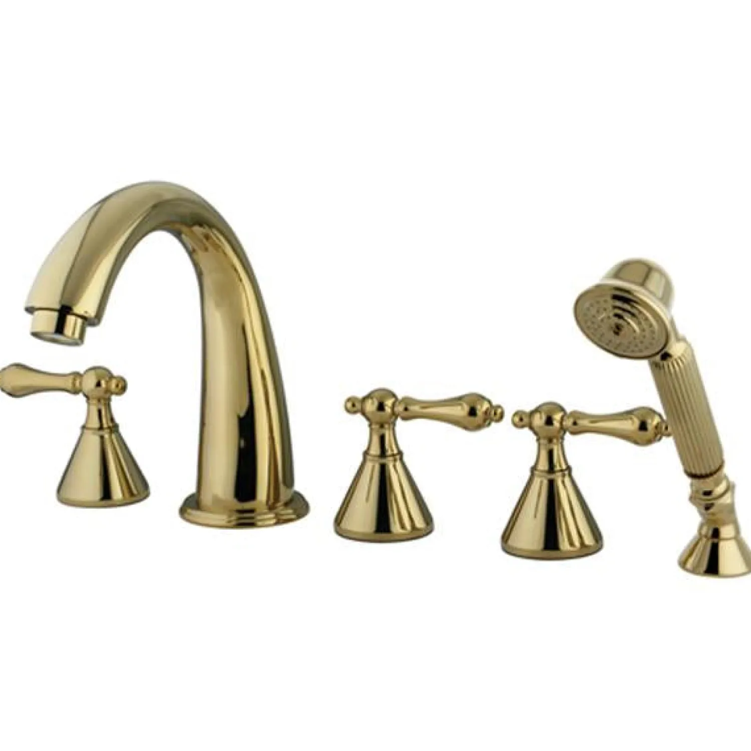 Clearance Royale Three Handle Roman Tub Filler with Hand Shower Tub Faucets