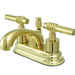 Online Royale Two Handle 4" Centerset Solid Brass Lavatory Faucet with Brass Pop-up 4" Center Set