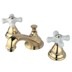 Sale Royale Two Handle 8" to 16" Widespread Solid Brass Lavatory Faucet with Brass Pop-up 8" Widespread