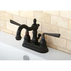 Clearance Silver Sage Two Handle 4" Centerset Lavatory Faucet with Brass Pop-up 4" Center Set