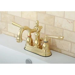 Clearance Silver Sage Two Handle 4" Centerset Lavatory Faucet with Brass Pop-up 4" Center Set