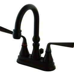Sale Silver Sage Two Handle 4" Centerset Lavatory Faucet with Brass Pop-up in Oil Rubbed Bronze 4" Center Set