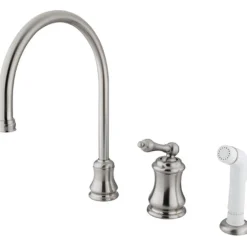 Best Single Handle Widespread Kitchen Faucet with Non-Metallic Sprayer and Metal Lever Handle Widespread Kitchen Faucets|Faucets With Side Spray