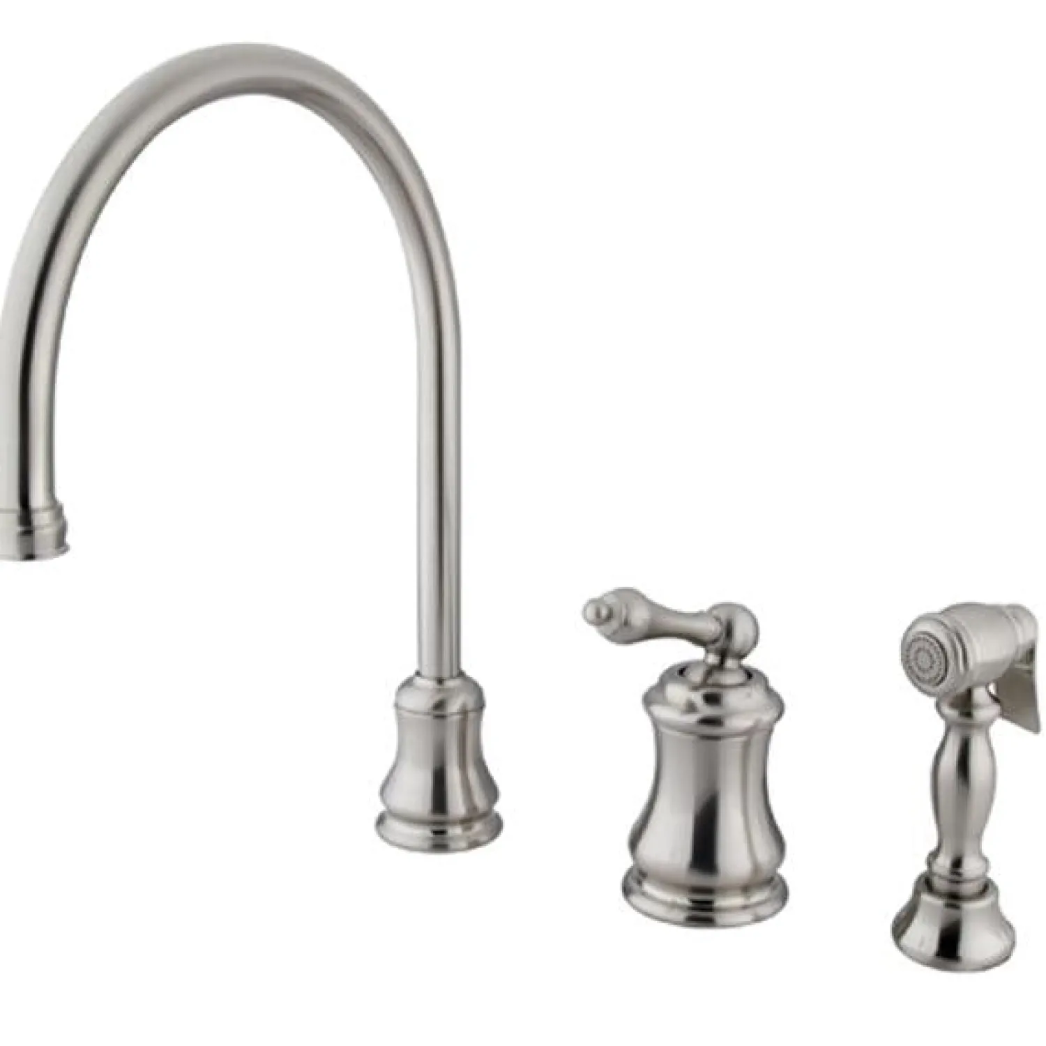 Discount Single Handle Widespread Kitchen Faucet with Brass Sprayer Widespread Kitchen Faucets