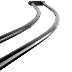 Stainless Steel Adjustable Double Curved Shower Rod in Black Shower Curtain Rods