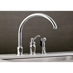 Hot Templeton Single Handle High Spout Kitchen Faucet with Brass Sprayer Faucets With Side Spray