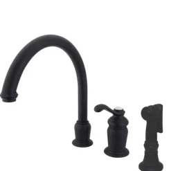 Hot Templeton Single Handle High Spout Kitchen Faucet with Brass Sprayer Faucets With Side Spray