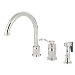 Hot Templeton Single Handle High Spout Kitchen Faucet with Brass Sprayer Faucets With Side Spray