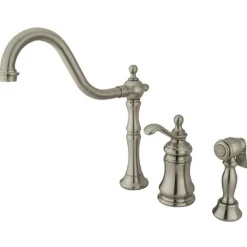 Sale Templeton Single Handle Widespread Kitchen Faucet with Brass Sprayer Widespread Kitchen Faucets