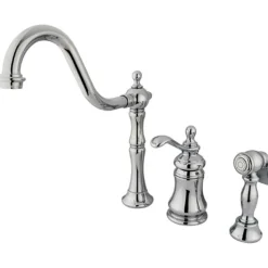 Sale Templeton Single Handle Widespread Kitchen Faucet with Brass Sprayer Widespread Kitchen Faucets