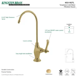 Discount Templeton Single Handle Water Filtration Faucet Single Hole