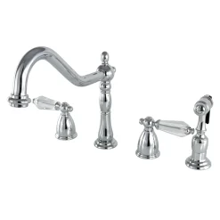 Online 8" to 16" Widespread Kitchen Faucet with Brass Sprayer Widespread Kitchen Faucets|Faucets With Side Spray