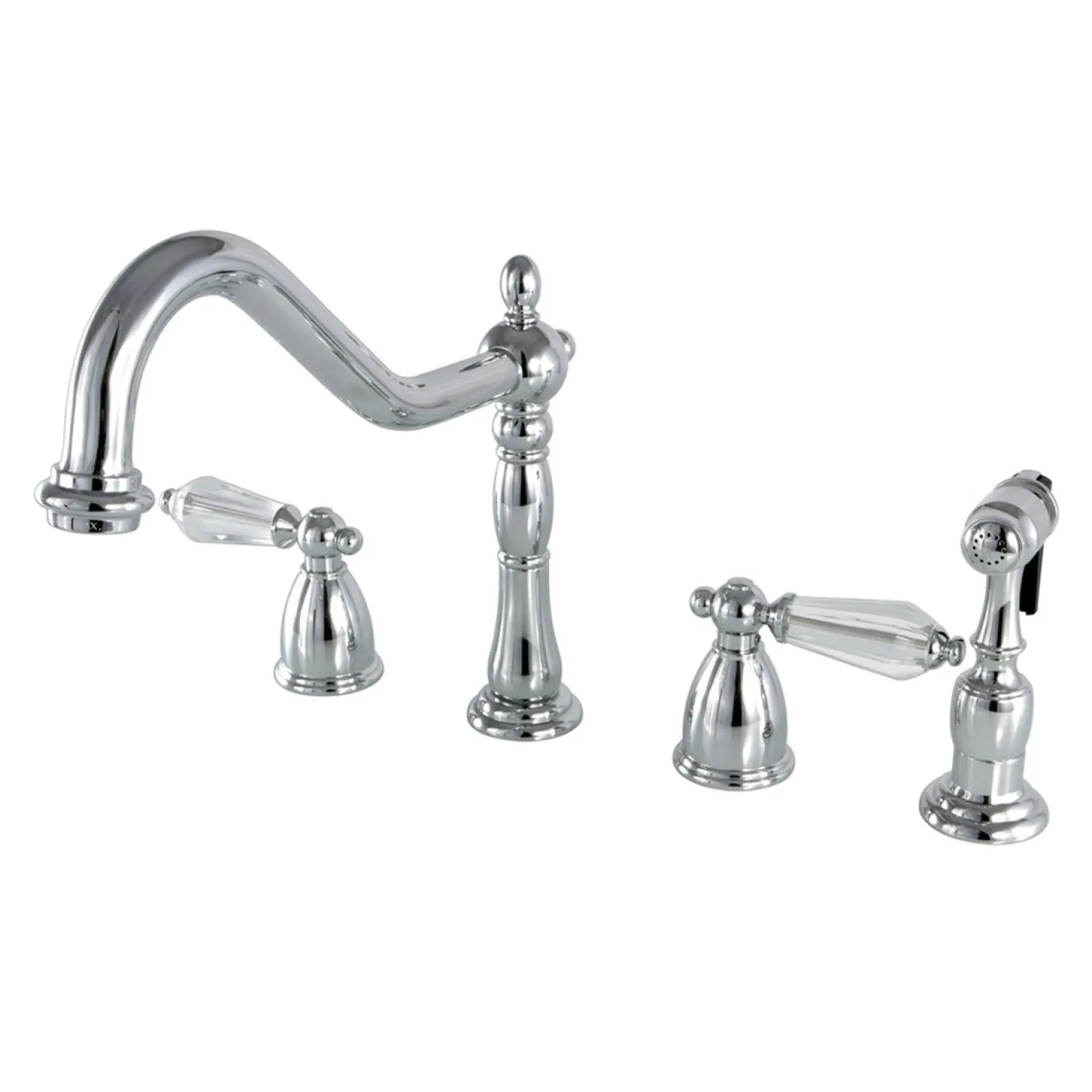 Online 8" to 16" Widespread Kitchen Faucet with Brass Sprayer Widespread Kitchen Faucets|Faucets With Side Spray