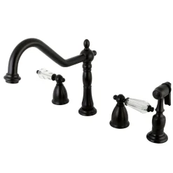 Online 8" to 16" Widespread Kitchen Faucet with Brass Sprayer Widespread Kitchen Faucets|Faucets With Side Spray
