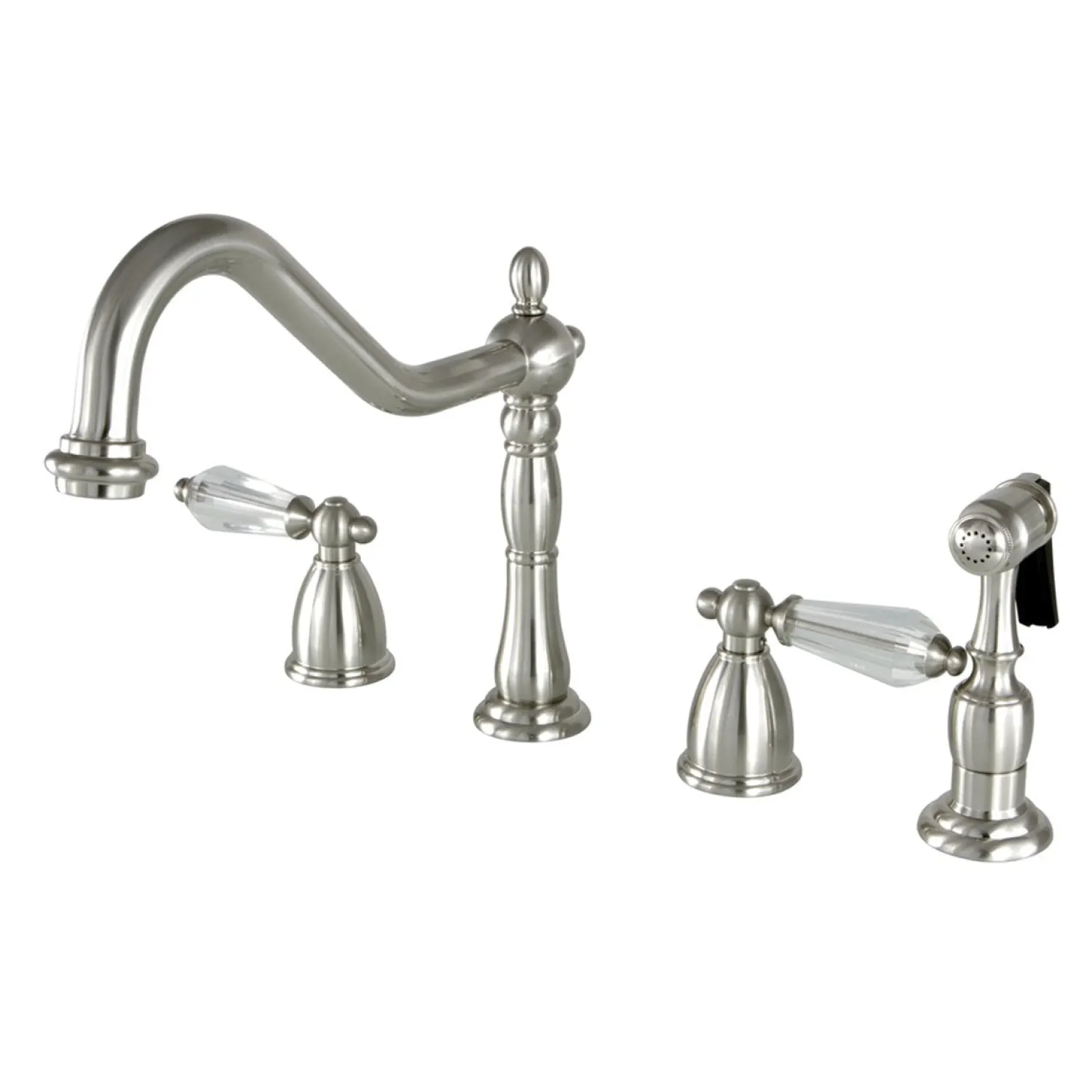 Online 8" to 16" Widespread Kitchen Faucet with Brass Sprayer Widespread Kitchen Faucets|Faucets With Side Spray