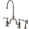 Best Tudor Bridge Deck Mount Kitchen Faucet with Brass Sprayer Faucets With Side Spray|Bridge Faucets