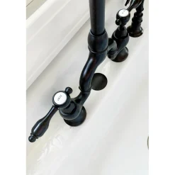Best Tudor Bridge Deck Mount Kitchen Faucet with Brass Sprayer Faucets With Side Spray|Bridge Faucets