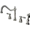 Outlet Tudor Four Hole 8" Center Kitchen Faucet with Brass Sprayer Widespread Kitchen Faucets|Faucets With Side Spray