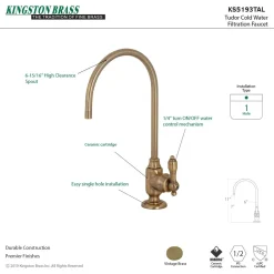 Online Tudor Single-Handle Water Filtration Faucet Single Hole