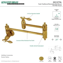 Outlet Tudor Wall Mount Pot Filler Kitchen Faucet Wall Mounted Kitchen Faucets|Single Hole