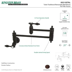 Outlet Tudor Wall Mount Pot Filler Kitchen Faucet Wall Mounted Kitchen Faucets|Single Hole