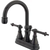 Clearance Tuscany Handle 4" Centerset Lavatory Faucet with Brass Pop-up 4" Center Set