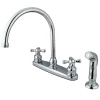 Best Twin-Handle 8" Centerset Kitchen Faucet Faucets With Side Spray