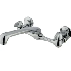 Outlet Two Handle Wall Mount Kitchen Faucet Wall Mounted Kitchen Faucets